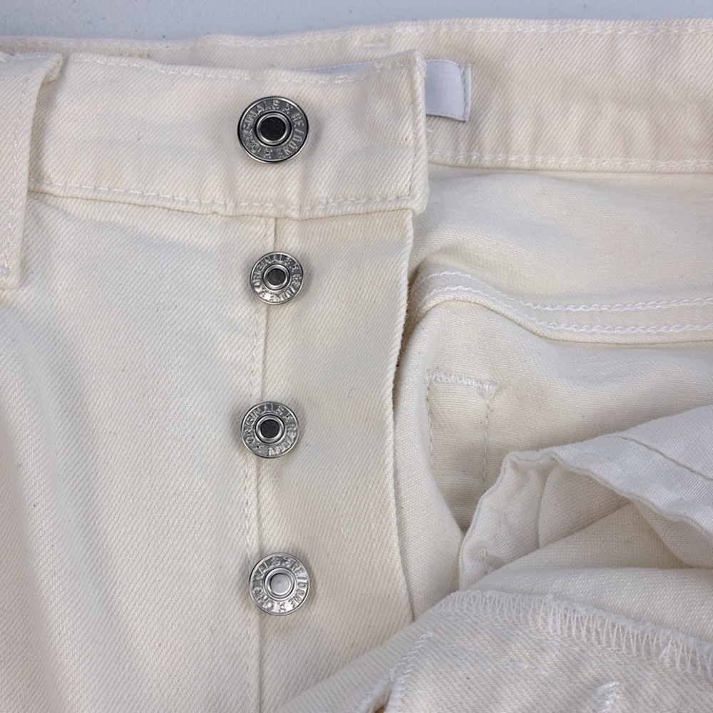RE/DONE 90s High Rise Ankle Crop Jean Vintage White Button-Fly Slim Levis 26 - Picture 11 of 15